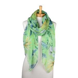 THSS2567: Green: Native Australian Flower Scarf