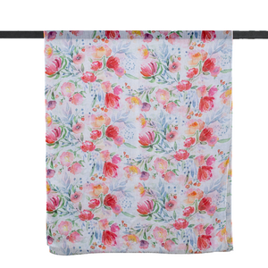 THSS2570: White: Watercolour Floral Scarf