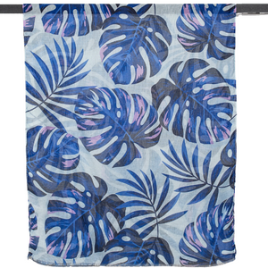 THSS2575: Cobalt Blue: Monstera Leaves Scarf