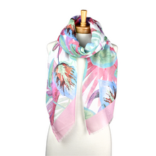 Load image into Gallery viewer, THSS2583: Pastel Pink: Multi Leaves Scarf
