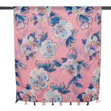 Load image into Gallery viewer, THSS2593: Pink: Flower Tassel Scarf
