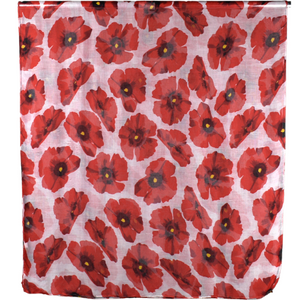 THSS2600: White: Large Poppies Scarf