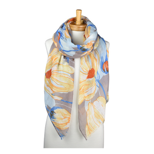 THSS2605: Grey: WindFlower Scarf