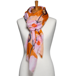 THSS2607: Orange: WindFlower Scarf