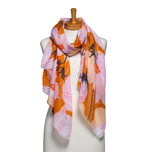 THSS2607: Orange: WindFlower Scarf