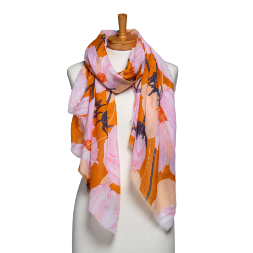 THSS2607: Orange: WindFlower Scarf