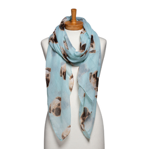 THSS2609: Aqua Blue: Pug Scarf