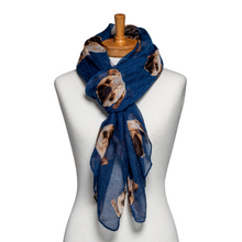 Load image into Gallery viewer, THSS2610: Navy: Pug Scarf
