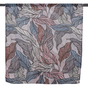 THSS2613: Blue Grey: Leaf Pattern Scarf