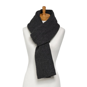 THSS2618: Charcoal Grey: Diamond Stitch Knitting Scarf