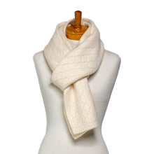 Load image into Gallery viewer, THSS2620: Milky White: Diamond Stitch Knitting Scarf
