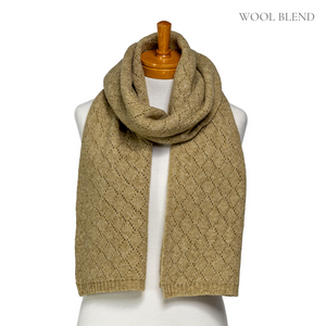 THSS2621: Olive: Diamond Stitch Knitting Scarf