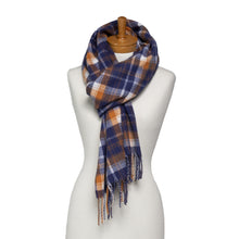 Load image into Gallery viewer, THSS2628: Navy: Tartan Plaid Scarf
