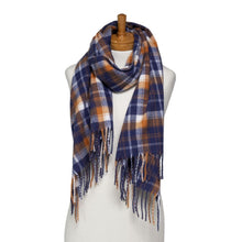 Load image into Gallery viewer, THSS2628: Navy: Tartan Plaid Scarf
