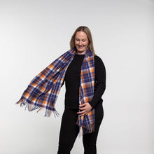 Load image into Gallery viewer, THSS2628: Navy: Tartan Plaid Scarf
