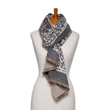 Load image into Gallery viewer, THSS2631:Grey White: ReversibleAnimal Print Scarf
