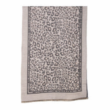 Load image into Gallery viewer, THSS2631:Grey White: ReversibleAnimal Print Scarf
