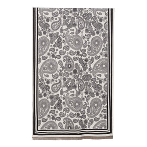 THSS2637: Black: Reversible Paisley Pattern Scarf