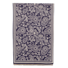 Load image into Gallery viewer, THSS2638: Navy: Reversible Paisley Pattern Scarf
