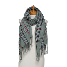 Load image into Gallery viewer, THSS2647: Emerald: Basque Plaid Scarf
