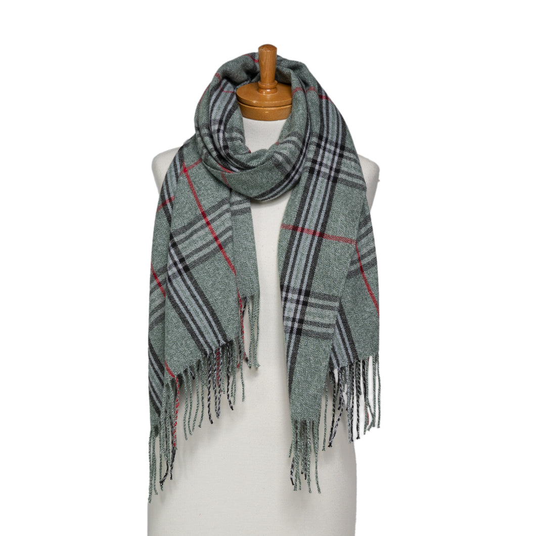 THSS2647: Emerald: Basque Plaid Scarf