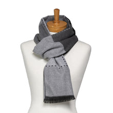 Load image into Gallery viewer, THSS2650: Dark Grey: Multi Coloured Squares Scarf
