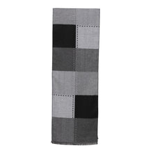 Load image into Gallery viewer, THSS2650: Dark Grey: Multi Coloured Squares Scarf
