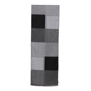 THSS2650: Dark Grey: Multi Coloured Squares Scarf