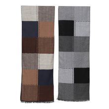 Load image into Gallery viewer, THSS2650: Dark Grey: Multi Coloured Squares Scarf
