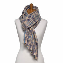 Load image into Gallery viewer, THSS2653: Navy: Plaid Pattern Scarf
