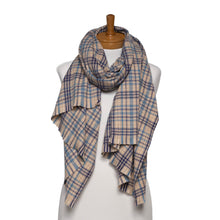 Load image into Gallery viewer, THSS2653: Navy: Plaid Pattern Scarf
