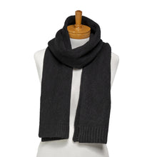 Load image into Gallery viewer, THSS2660: Black: Pattern Rib Knit Scarf
