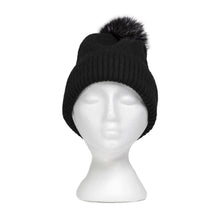 Load image into Gallery viewer, THSS2660HX: Black: Pattern Rib Knit Beanie
