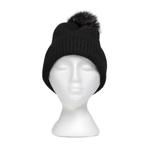 THSS2660HX: Black: Pattern Rib Knit Beanie