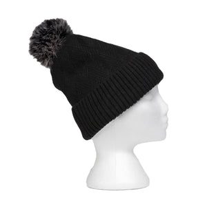 THSS2660HX: Black: Pattern Rib Knit Beanie