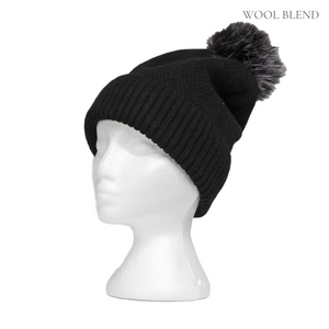 THSS2660HX: Black: Pattern Rib Knit Beanie