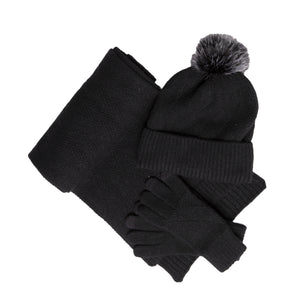 THSS2660HX: Black: Pattern Rib Knit Beanie