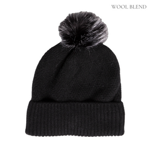 THSS2660HX: Black: Pattern Rib Knit Beanie