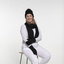 Load image into Gallery viewer, THSS2660HX: Black: Pattern Rib Knit Beanie
