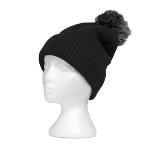 THSS2660HX: Black: Pattern Rib Knit Beanie