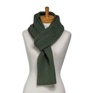 THSS2662: Forest Green: Pattern Rib Knit Scarf