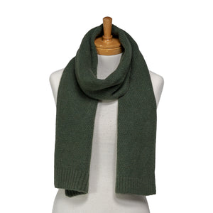 THSS2662: Forest Green: Pattern Rib Knit Scarf