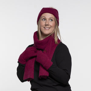 THSS2663: Boysenberry: Pattern Rib Knit Scarf