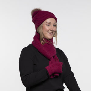 THSS2663: Boysenberry: Pattern Rib Knit Scarf