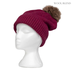 THSS2663HX: Boysenberry: Pattern Rib Knit Beanie