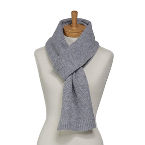 THSS2664: Medium Grey: Pattern Rib Knit Scarf