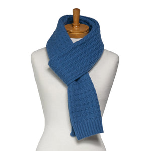 THSS2665: Coral Blue: Cable Knit Scarf