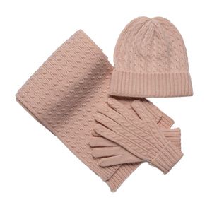 THSS2666GX: Peach : Cable Knit Gloves