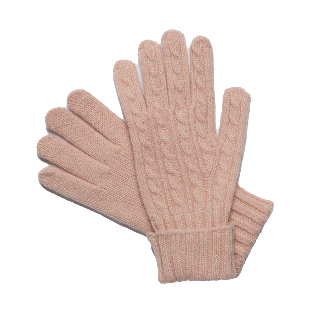 THSS2666GX: Peach : Cable Knit Gloves