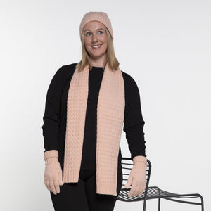 THSS2666: Peach : Cable Knit Scarf